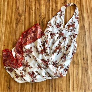 NWT- Boho Paisley Print Halter Maxi Dress